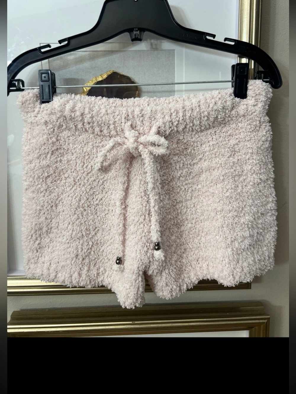 POL Plush Chenille Drawstring Lounge Shorts – Pale Pink small will fit Medium